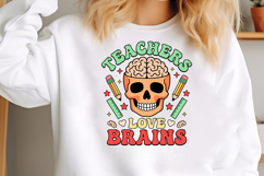 Retro Teacher Halloween Skull PNG Product Image 2