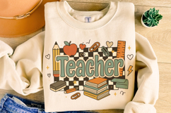 Retro Teacher PNG, Floral Teacher PNG, Teacher Life PNG Product Image 3