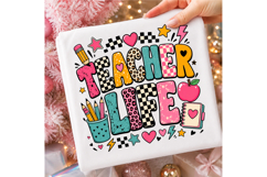 Retro Teacher Life Leopard Apple PNG Product Image 3