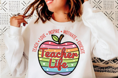 Retro Teacher Life Svg,Teacher Svg Shirt Product Image 4