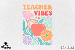 Retro Teacher PNG | Groovy Floral Teacher Sublimation Design Product Image 11