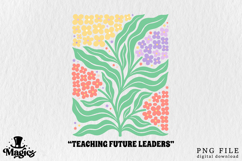 Retro Teaching Future Leaders Floral PNG Product Image 1