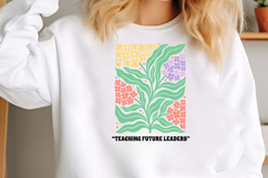 Retro Teaching Future Leaders Floral PNG Product Image 2
