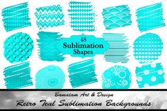 48 Teal Blue Retro Sublimation Shapes Product Image 1