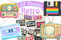 Retro Tech Clipart PNG Vintage Electronics Illustration Product Image 1