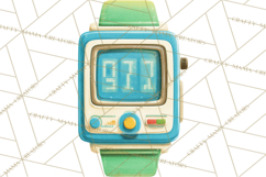 Retro Tech Clipart PNG Vintage Electronics Illustration Product Image 3