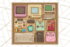 Retro Tech Clipart PNG Vintage Electronics Illustration Product Image 5