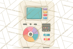 Retro Tech Clipart PNG Vintage Electronics Illustration Product Image 2