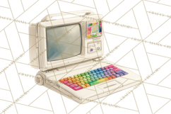 Retro Tech Clipart PNG Vintage Electronics Illustration Product Image 3