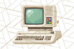 Retro Tech Clipart PNG Vintage Electronics Illustration Product Image 4