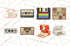 Retro Tech Clipart PNG Vintage Electronics Illustration Product Image 6