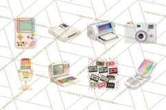 Retro Tech Clipart PNG Vintage Electronics Illustration Product Image 3