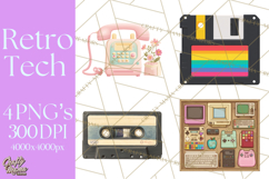 Retro Tech Clipart PNG Vintage Electronics Illustration Product Image 1