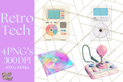 Retro Tech Clipart PNG Vintage Electronics Illustration Product Image 1
