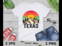 Retro Texas Vintage Sublimation Png, Texas Sunset Png Design Product Image 3