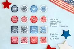 Retro Thank You Stickers PNG files Set of 16