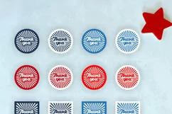 Retro Thank You Stickers PNG files Set of 16