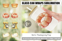 Glass Can Watercolor Retro Thanksgiving Prep Product Image 1
