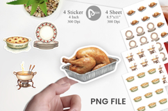 Sticker Watercolor Retro Thanksgiving Prep Product Image 1