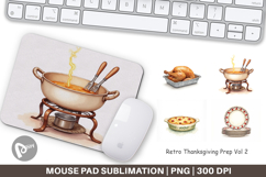 Mouse Pad Watercolor Retro Thanksgiving Prep Product Image 1