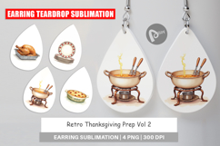 Earring Watercolor Retro Thanksgiving Prep Product Image 1