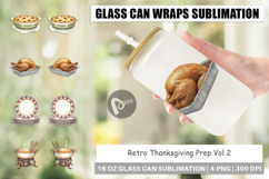 Glass Can Watercolor Retro Thanksgiving Prep Product Image 1