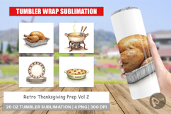 Tumbler Watercolor Retro Thanksgiving Prep Product Image 1