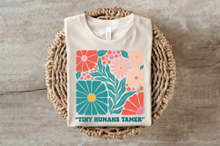 Retro Tiny Humans Tamer Floral PNG Product Image 3