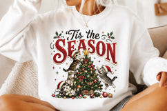 Retro Tis The Season Christmas Tree PNG Product Image 2