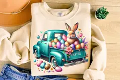 Easter Retro Truck PNG, Easter Bunny PNG, Happy Easter PNG Product Image 3