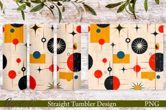 Retro Tumbler Wrap | Mid Century | Red and Orange PNG Product Image 1