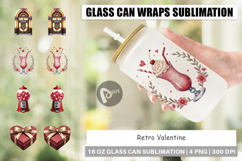 Retro Valentine Cafe Glass Can Product Image 1