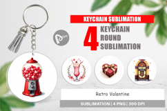 Retro Valentine Cafe Keychain Product Image 1