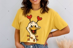 Retro Valentine Goose PNG, Funny Valentine Goose PNG, Pink Product Image 1