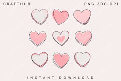 Retro Valentine Heart Png, Valentine Day Png, Girls Valentin Product Image 1