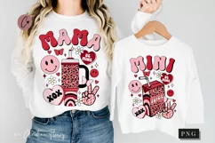 Retro Mama Mini Matching PNG | Valentine's Day PNG Product Image 1