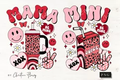 Retro Mama Mini Matching PNG | Valentine's Day PNG Product Image 3