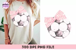 Soccer Coquette png, Pink Bows Soccer Sublimation Design Product Image 6