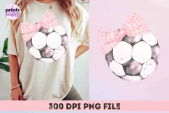 Soccer Coquette png, Pink Bows Soccer Sublimation Design Product Image 5