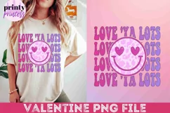 Retro Valentine png, Love Ya Lots Sublimation Design Product Image 3