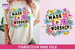 Made to Worship Floral PNG, Easter Sublimation Design Product Image 5