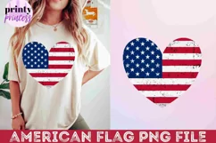 Distressed American Flag Heart PNG, Patriotic Design File Product Image 2