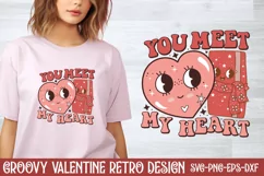 You meet my heart SVG, Retro Valentine SVG Product Image 1