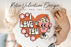 Retro Valentine SVG I Love You Retro Heart SVG for Cricut