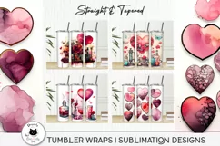 set of 4 tumblers with valentine wraps