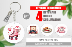 Retro Valentine Cafe Keychain Product Image 1