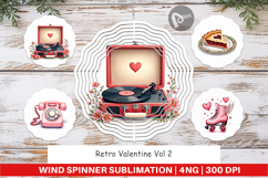 Retro Valentine Cafe Wind Spinner Product Image 1