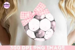 Soccer Coquette png, Pink Bows Soccer Sublimation Design Product Image 7