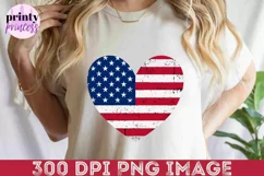 Distressed American Flag Heart PNG, Patriotic Design File Product Image 3