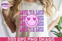 Retro Valentine png, Love Ya Lots Sublimation Design Product Image 4